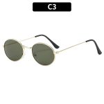 Korean Style Retro New Oval Frame Fashion Sunglasses - Stylish Versatile Street Photography Influencer Same-Style Trendy Eyewear - Image 2