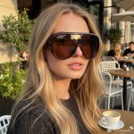 European & American New Large Frame Eye Protection Sunglasses - Stylish Versatile Street Photography Internet Celebrity Sunglasses for Men & Women, Runway Fashion Eyewear